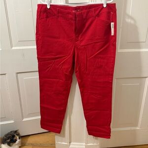 Red slim-fit pants NWT